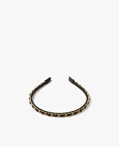  CECI - Băng đô cài tóc nữ bản nhỏ dạng mắc xích xoắn da 