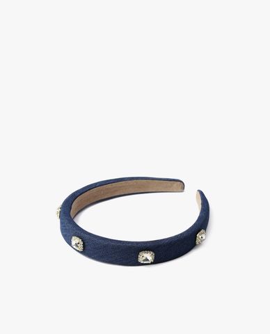  CECI - Băng đô cài tóc nữ bản vừa bọc vải đính đá 