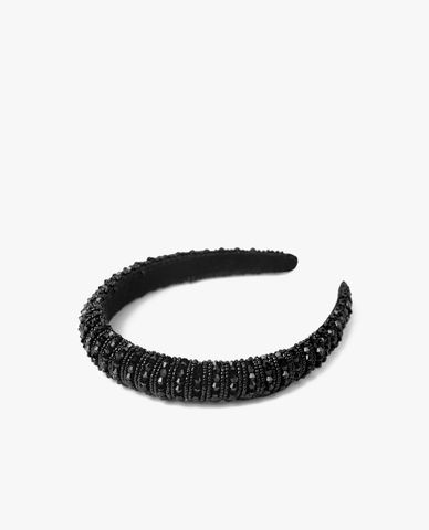  CECI - Băng đô cài tóc nữ đính đá màu đen huyền bí sang trọng 