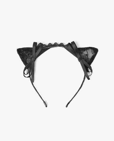  CECI - Băng đô cài tóc tai mèo vải lưới chấm bi điệu đà 