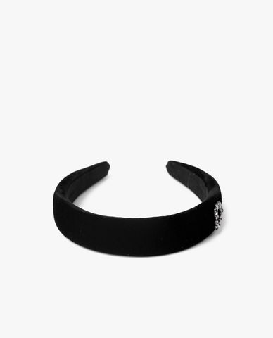  CECI - Băng đô cài tóc nữ bọc vải đính đá hình trái tim sang trọng 