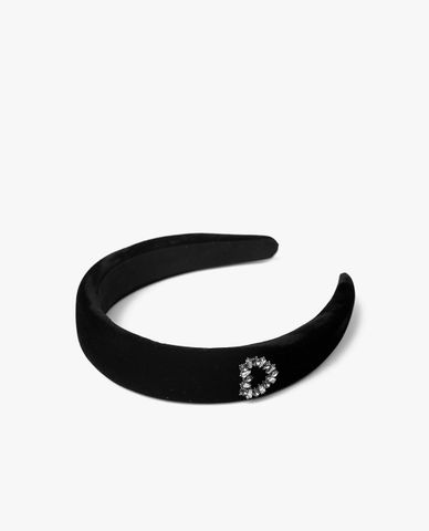  CECI - Băng đô cài tóc nữ bọc vải đính đá hình trái tim sang trọng 