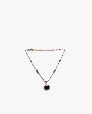  CECI - Vòng đeo chân nữ chuỗi xích nhỏ phối mặt hình tròn đơn giản 