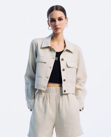  GIGI - Áo khoác sơ mi tay dài phom croptop trẻ trung 