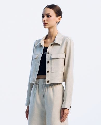  GIGI - Áo khoác sơ mi tay dài phom croptop trẻ trung 