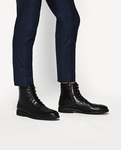  PEDRO - Giày boots nam phối dây thắt 