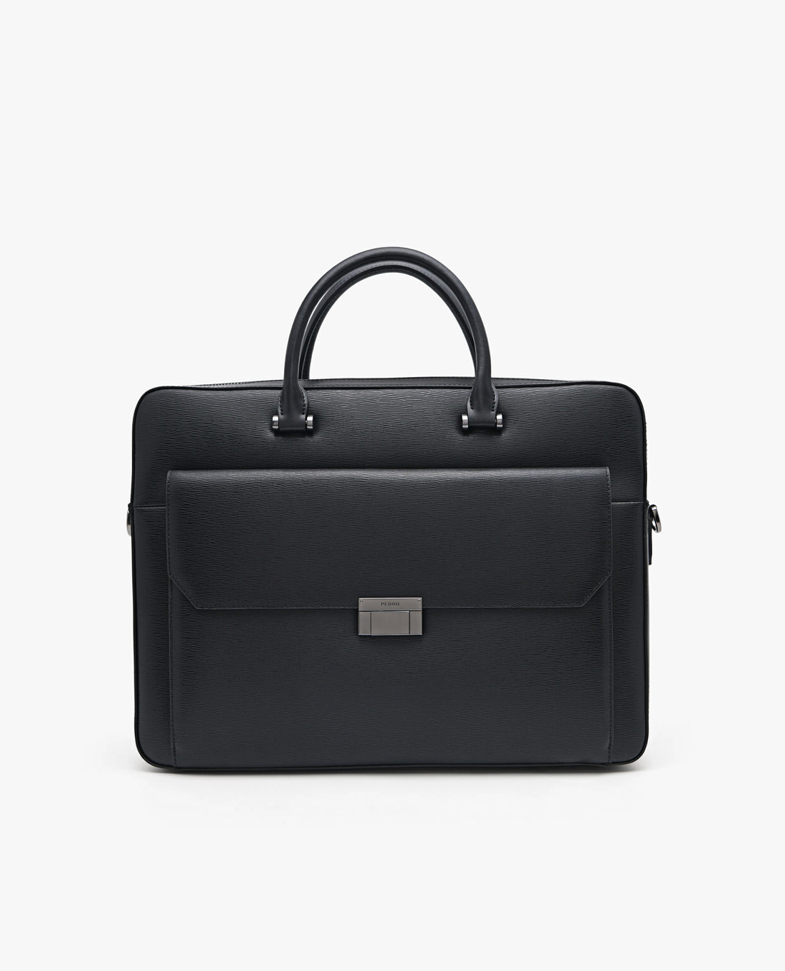 PEDRO - Cặp xách phom chữ nhật phối zip Textured Leather