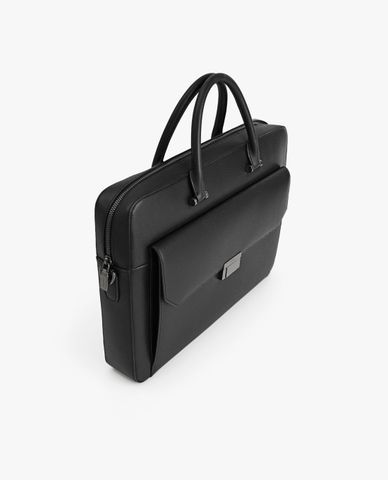  PEDRO - Cặp xách phom chữ nhật phối zip Textured Leather 
