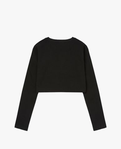  NERDY - Áo croptop nữ cổ tròn tay dài Pinwheel 