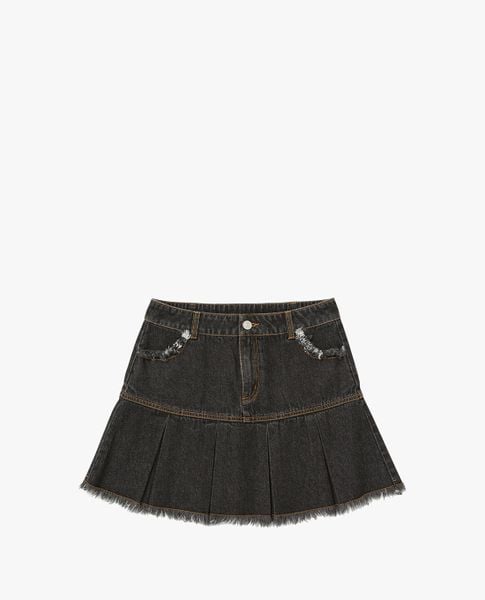  NERDY - Chân váy denim mini xếp li thời trang 