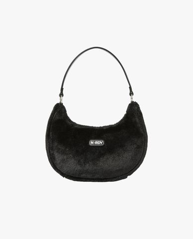  NERDY - Túi đeo vai nữ hình bán nguyệt phối lông Eco Fur Two-Way 