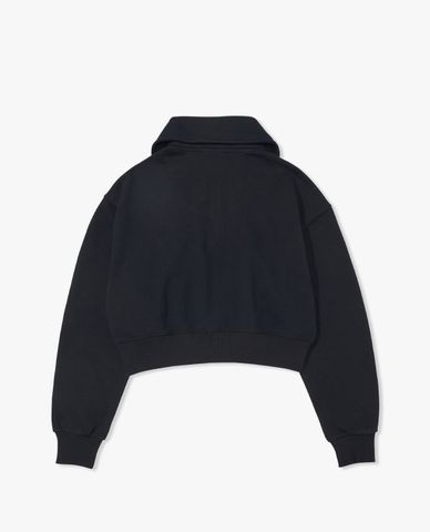  NERDY - Áo sweatshirt nữ phom croptop cổ bẻ tay dài Souffle 