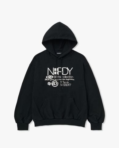  NERDY - Áo hoodie unisex phối mũ tay dài Identity Balloon Fit 