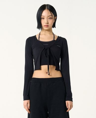  NERDY - Áo croptop nữ tay dài Two Piece 