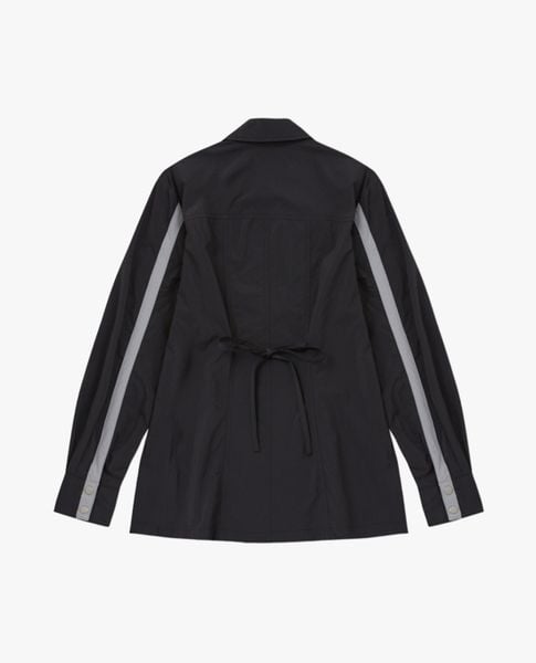  NERDY - Áo sơ mi nữ cổ bẻ tay dài Line Zipper 