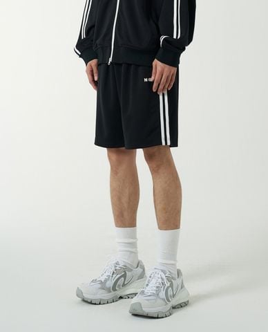  NERDY - Quần short unisex ống rộng lưng thun NY Minimal 