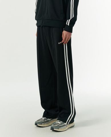  NERDY - Quần dài unisex ống rộng lưng thun Embroidered Logo NY Track 