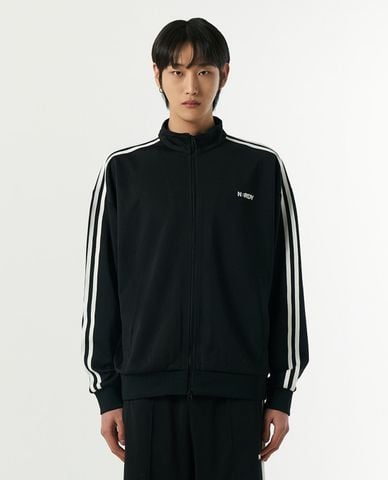  NERDY - Áo khoác thể thao unisex cổ trụ tay dài Embroidered Logo NY Track 