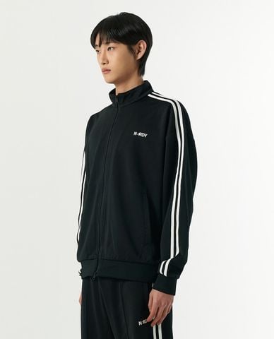  NERDY - Áo khoác thể thao unisex cổ trụ tay dài Embroidered Logo NY Track 