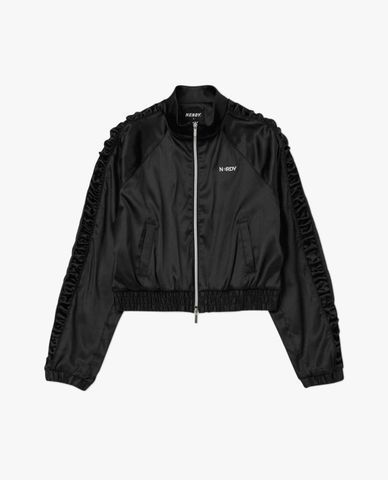  NERDY - Áo khoác thể thao nữ cổ trụ tay dài Satin Track 