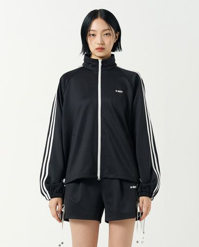  NERDY - Áo khoác thể thao nữ cổ trụ tay dài Shirring 