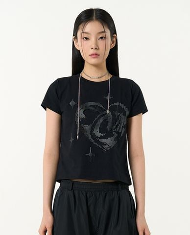  NERDY - Áo thun nữ cổ tròn tay ngắn Sparkling Heart 