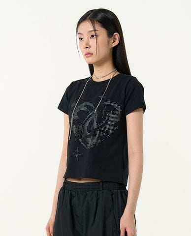  NERDY - Áo thun nữ cổ tròn tay ngắn Sparkling Heart 