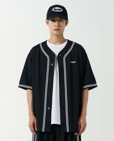  NERDY - Áo bóng chày unisex cổ V tay ngắn Baseball 