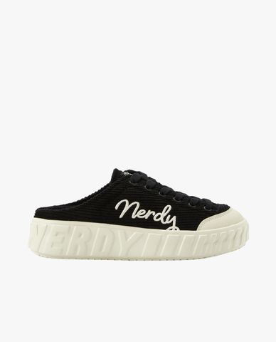  NERDY - Giày mules nữ đế bệt thắt dây Lovely Letter 