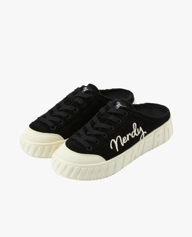  NERDY - Giày mules nữ đế bệt thắt dây Lovely Letter 