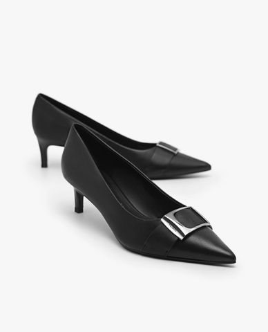  PEDRO - Giày cao gót nữ bít mũi Leather Kitten 