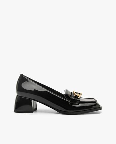  PEDRO - Giày cao gót bít mũi đế trụ Jean Leather 