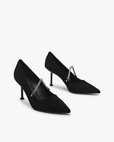  PEDRO - Giày cao gót nữ bít mũi phối chuỗi xích độc đáo 