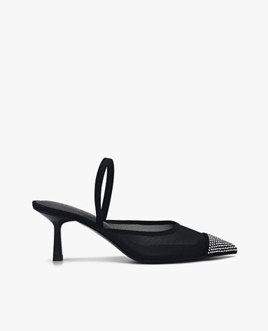  PEDRO - Giày cao gót nữ bít mũi đính đá phối quai thời trang 