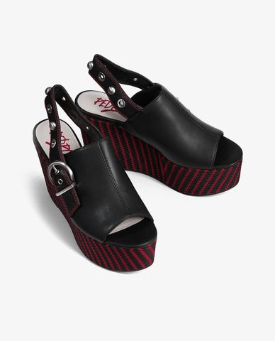  PEDRO - Giày đế xuồng hở mũi quai bản rộng 