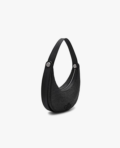  PEDRO - Túi đeo vai nữ nữ hình bán nguyệt Icon Raffia 