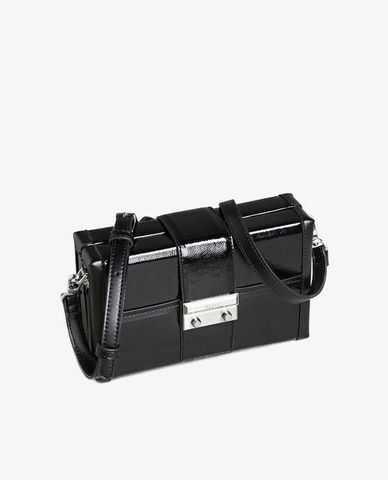  PEDRO - Túi đeo vai nữ phom chữ nhật Black Leather Structured 