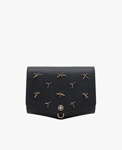  PEDRO - Túi đeo vai nữ nắp gập phối dây tua rua 