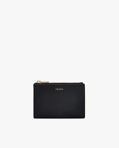  PEDRO - Ví nữ dáng ngắn phối zip Leather Bi Fold 