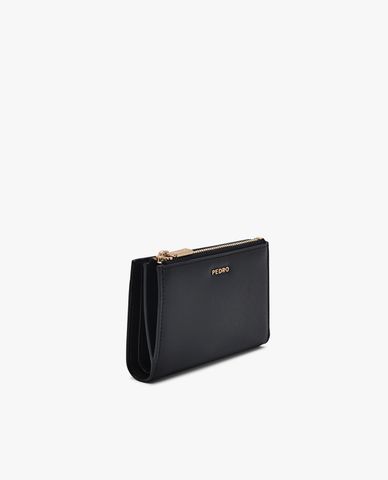  PEDRO - Ví nữ dáng ngắn phối zip Leather Bi Fold 