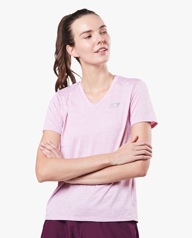  SKECHERS - Áo thun thể thao nữ tay ngắn cổ V Training 
