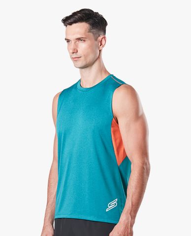  SKECHERS - Áo thun thể thao nam sát nách năng động 