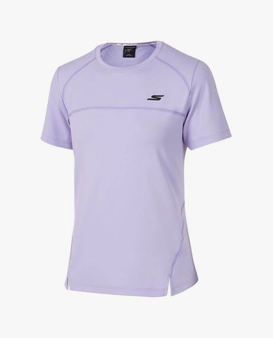  SKECHERS - Áo thun nữ tay ngắn xẻ tà thời trang 