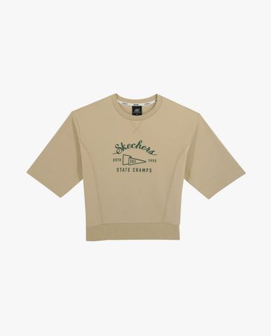  SKECHERS - Áo croptop nữ cổ tròn tay ngắn Athletics 