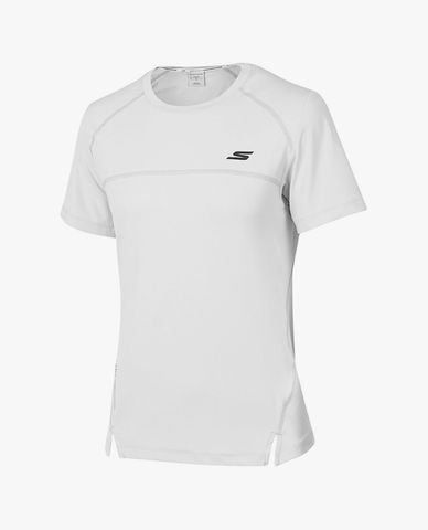  SKECHERS - Áo thun nữ tay ngắn xẻ tà thời trang 