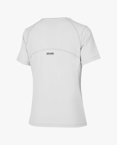  SKECHERS - Áo thun nữ tay ngắn xẻ tà thời trang 