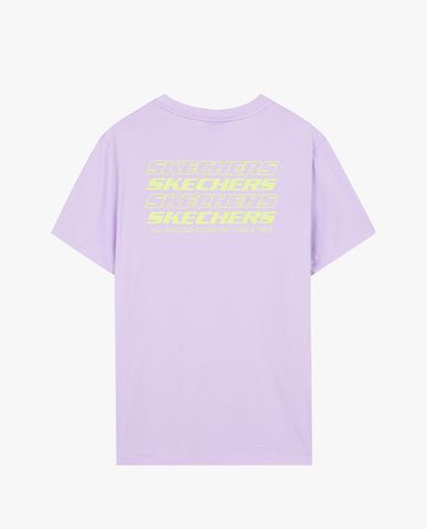  SKECHERS - Áo thun unisex cổ tròn tay ngắn thời trang 