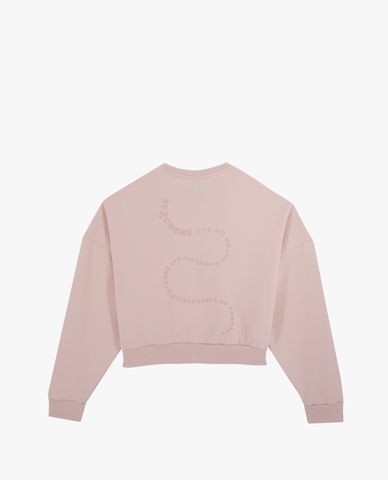  SKECHERS - Áo sweatshirt nữ cổ tròn tay dài phom lửng Peace Of Mind 