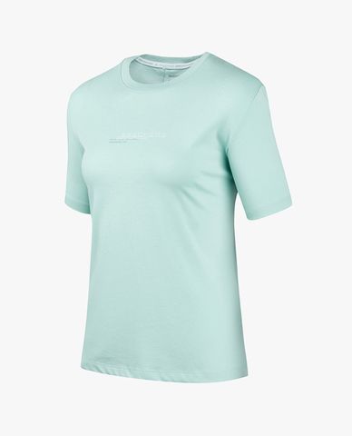  SKECHERS - Áo thun nữ cổ tròn tay ngắn hiện đại 