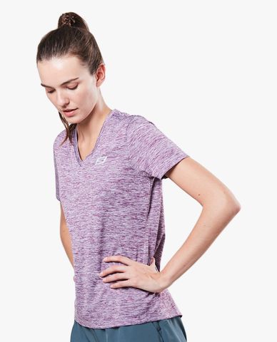  SKECHERS - Áo thun thể thao nữ tay ngắn cổ V Training 